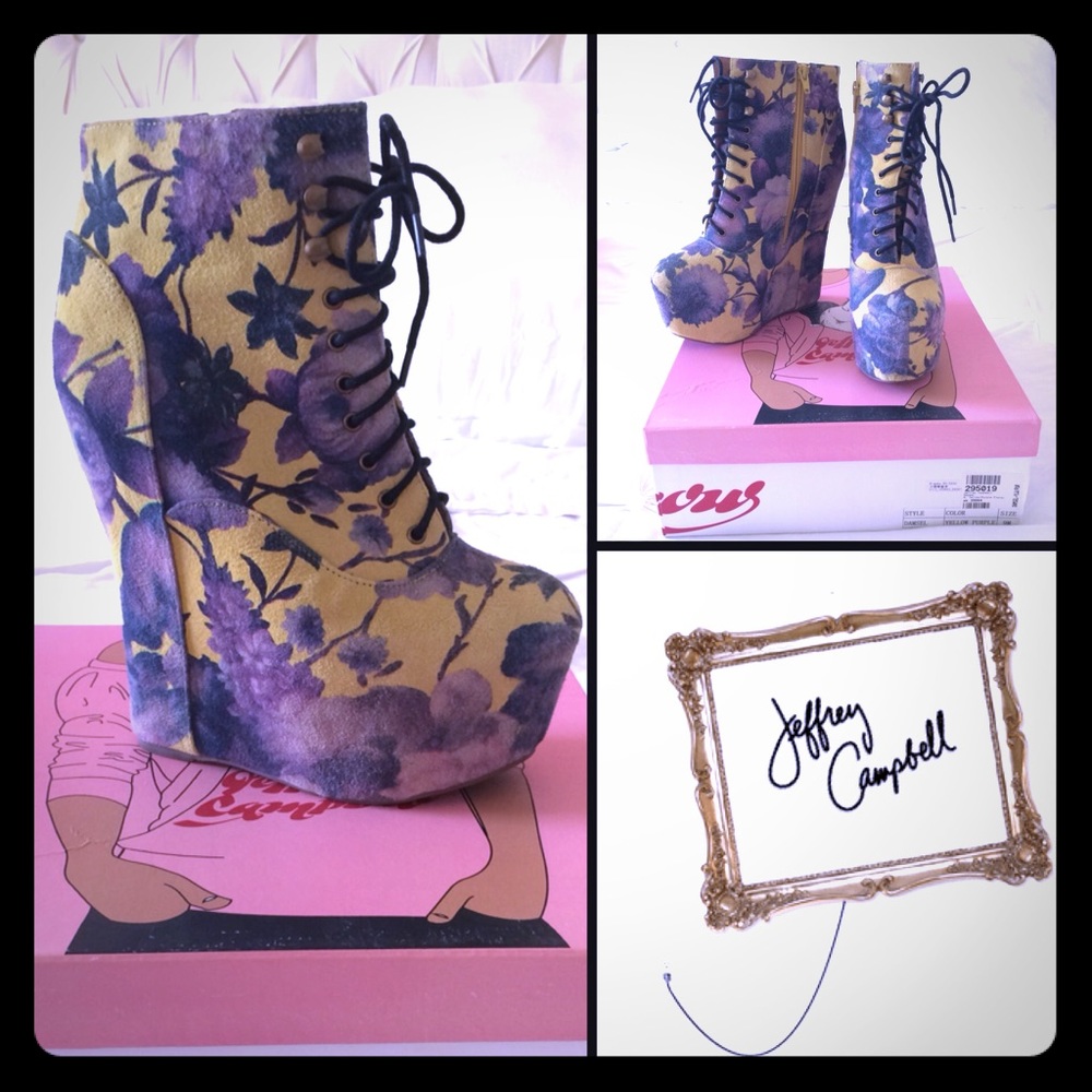 Jeffrey Campbell ❤️ floral Damsel platform wedges